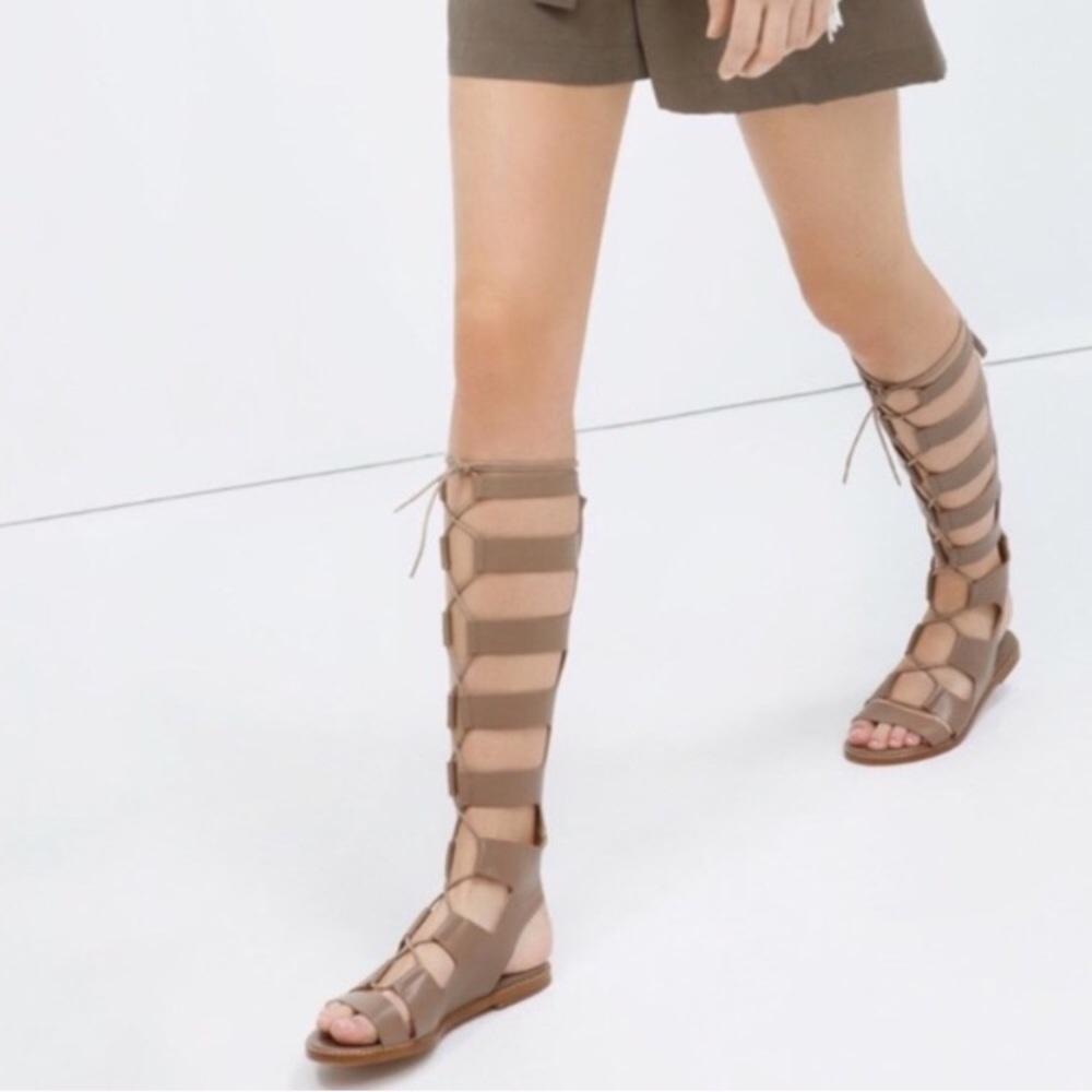 Zara leather gladiator sandals